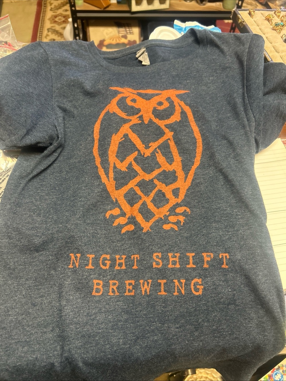 Kids' Navy Short-Sleeve Tee with Orange Owl